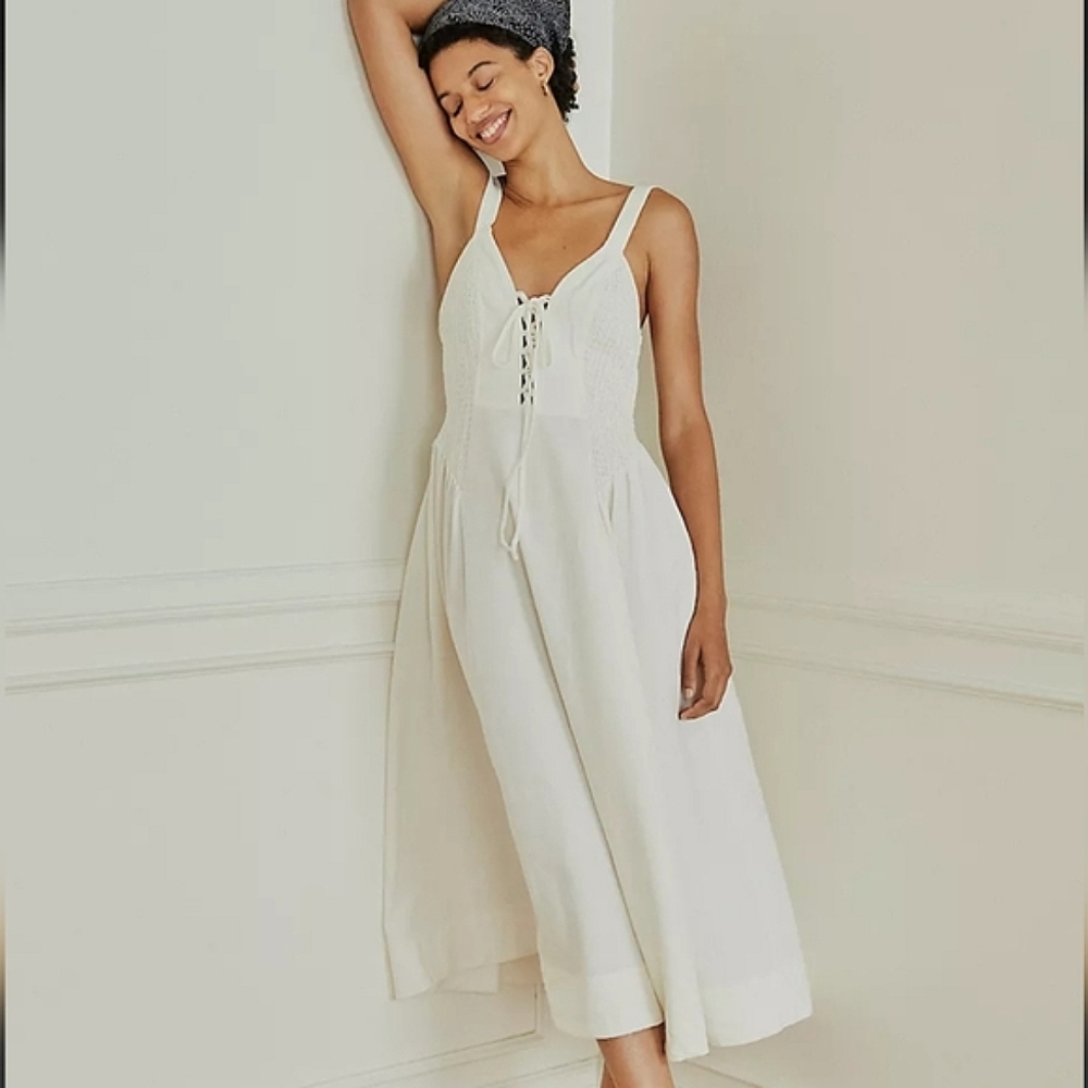 Free People Lucy Lace Up Midi Dress